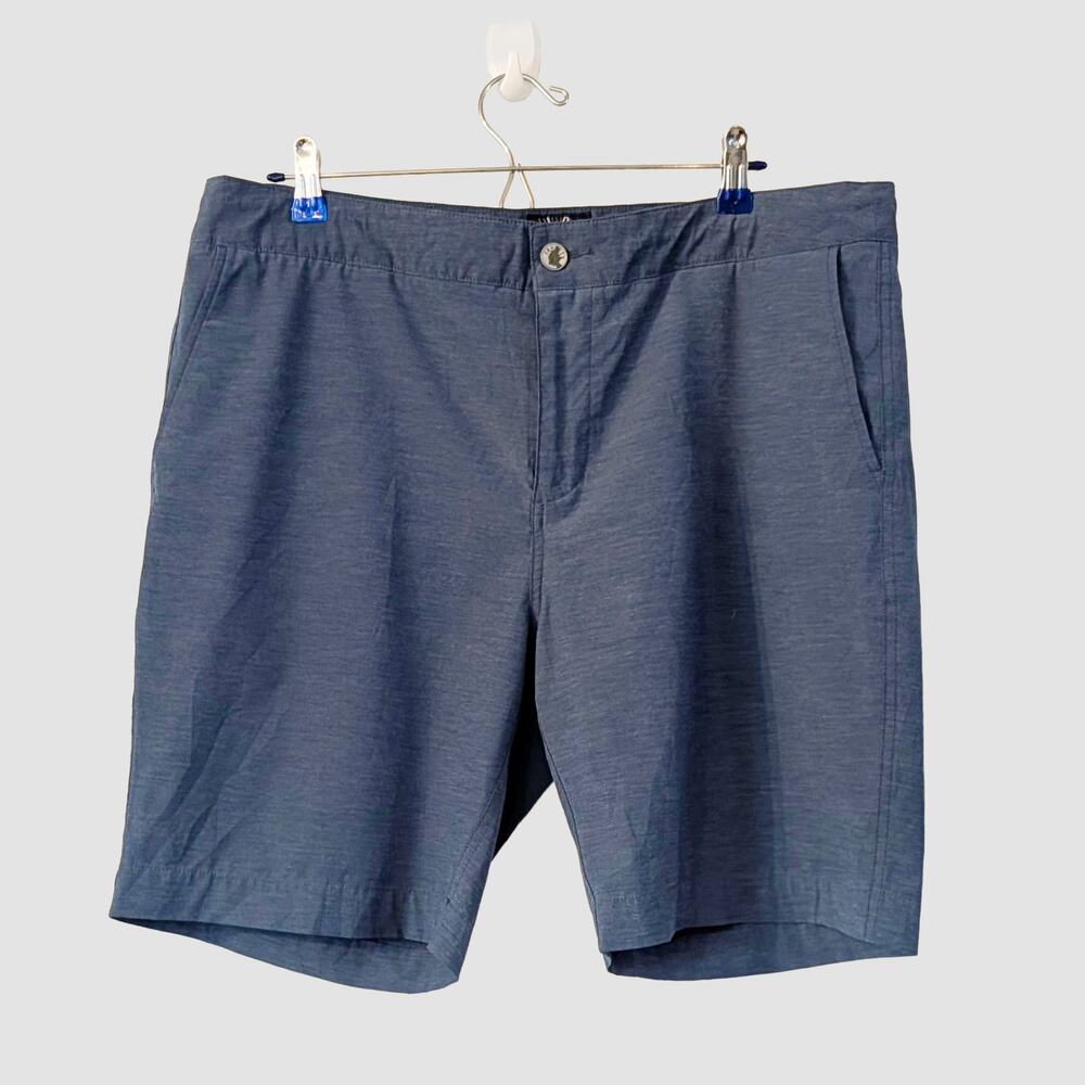 Faherty All Day Shorts Mens 36 Blue Stretch Performance Golf Travel 9" Inseam